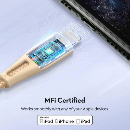 RAVPower Nylon Type-C  to Lightning Cable 0.3m (Gold)