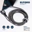 Eltoro Kevlar Black Nylon Cable USB-A TO Lightning 1.5m (Gray)