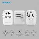 Momax 1-World 65W GaN AC Travel Adaptor (White)