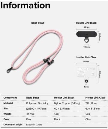 Ringke Holder Link Strap (Black/White)