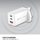 Momax ONEPLUG 67W 3-Port GaN Charger (Black)