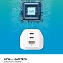 Momax ONEPLUG 67W 3-Port GaN Charger (Black)