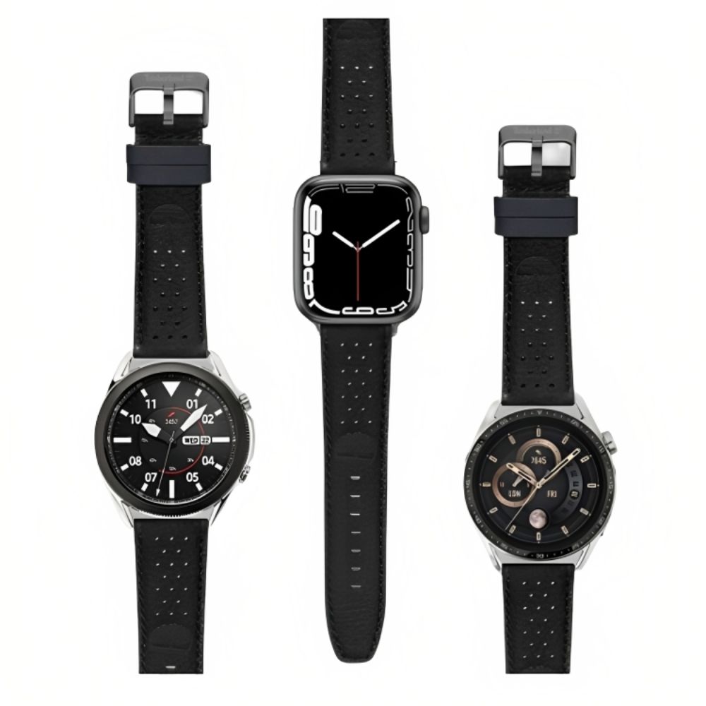 Timberland Daintree Leather Strap for Smart Watch 42/44/45/49mm (Black)