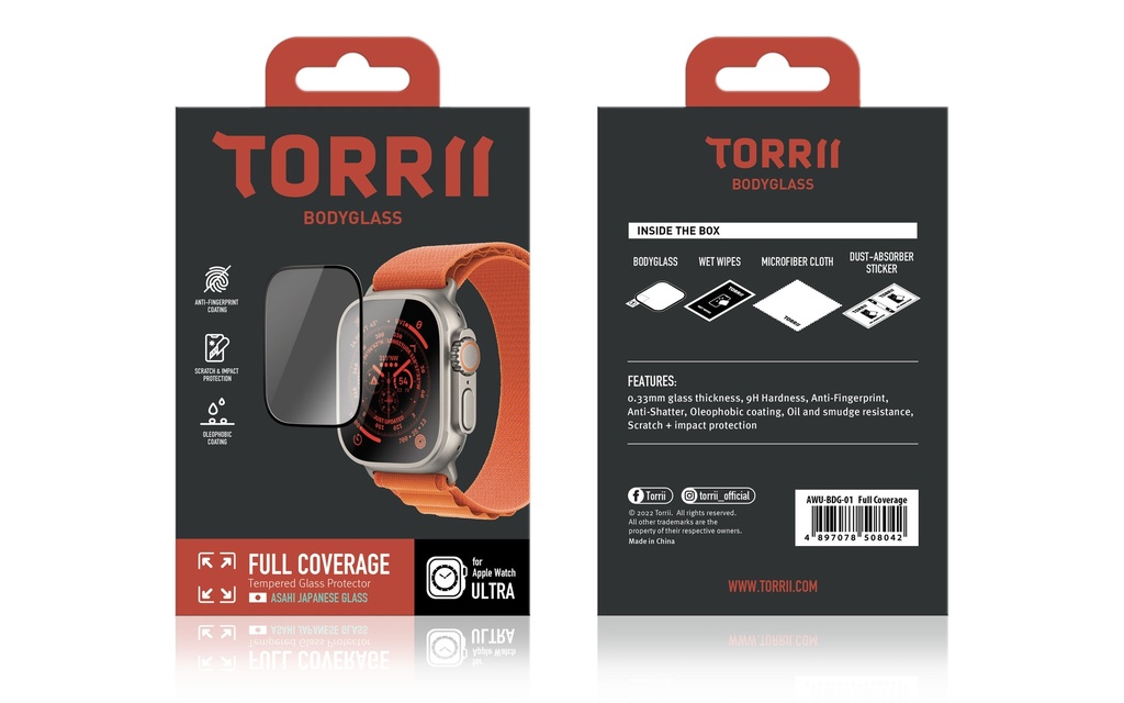 Torrii Bodyglass Screen Protector for Apple Watch Ultra 49mm (Clear)
