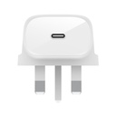 Belkin PD 30W PPS USB-C Wall Charger with 1m PVC USBC-C Cable (White)