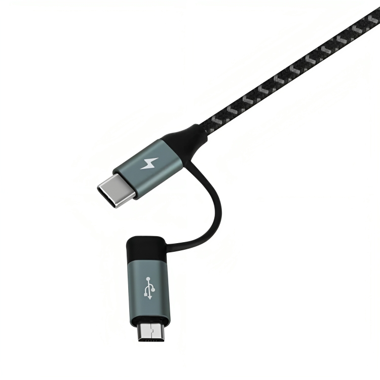 Momax Go Link 4 in 1 Type C to C Micro & USB Cable (Grey)