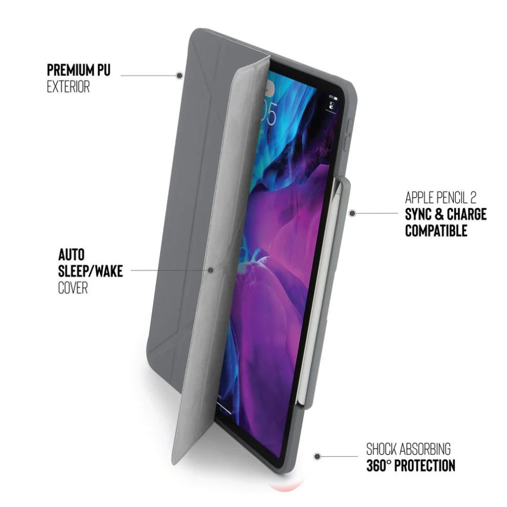 Pipetto Origami No.3 Pencil Case for iPad 12.9" (Grey)