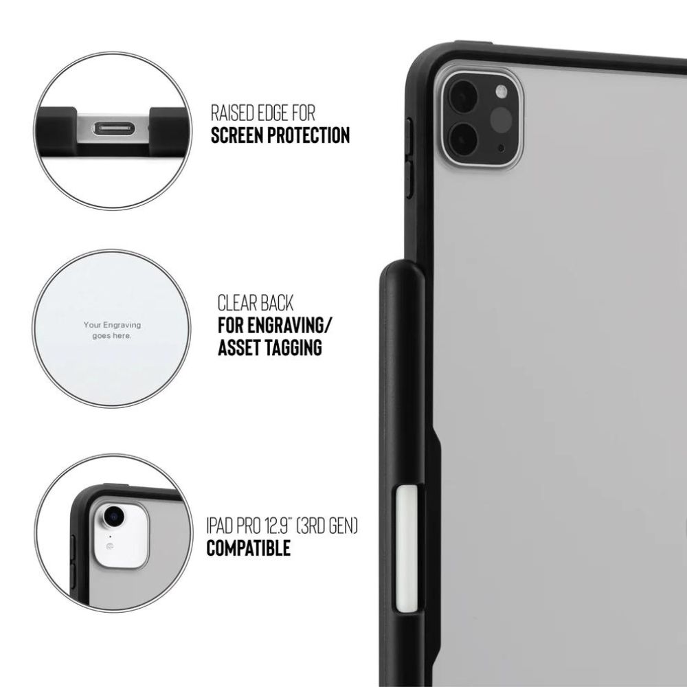 Pipetto Origami No.3 Pencil Case for iPad Pro 12.9" (Black)