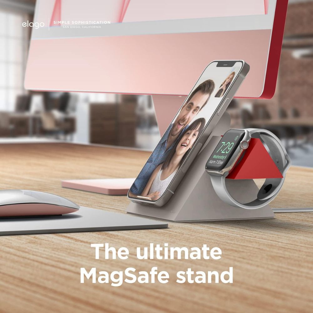 Elago MS5 Magsafe Duo Charging Station (Stone/Red)