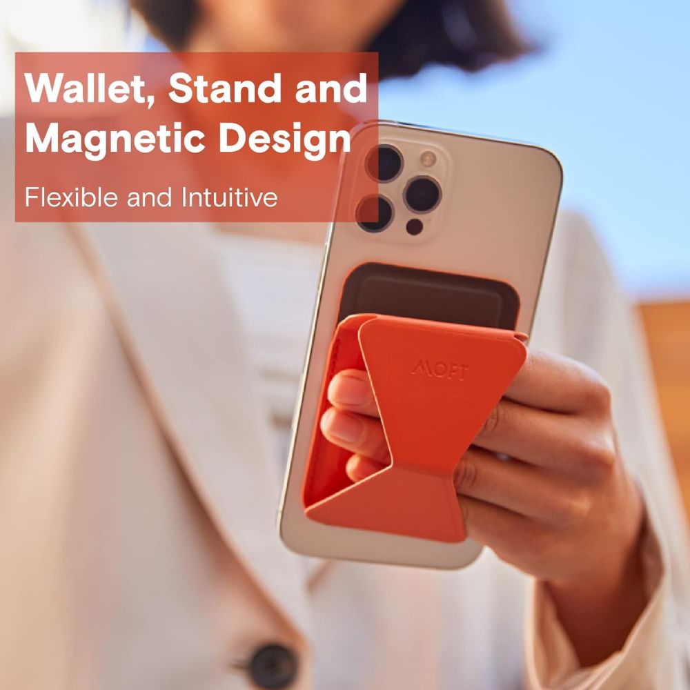 MOFT Snap-On MagSafe Stand & Wallet (Orange)