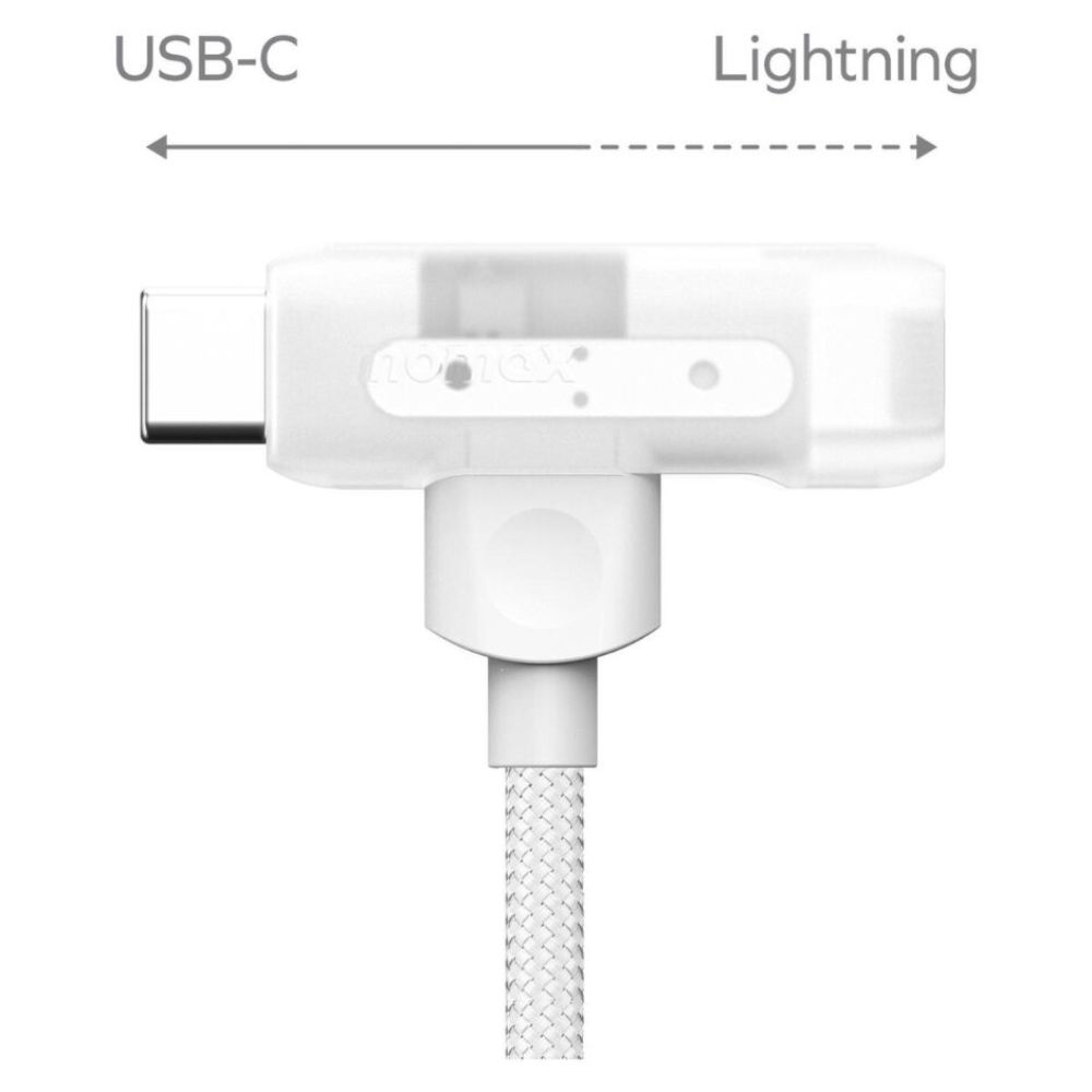 Momax 1-Link Flow Duo 2-in-1 USB-C to USB-C + Lightning (1.5m) Braided (White)