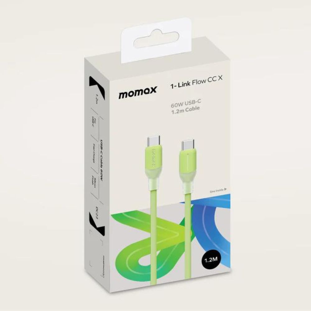 Momax 1-Link USB-C To USB-C (1.2m / Support 60W) Silicon (Green)
