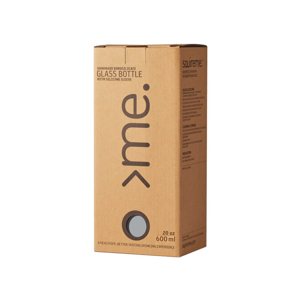 Squireme Y1 Glass Bottle with Silicone Sleeve 600ml (Concrete)