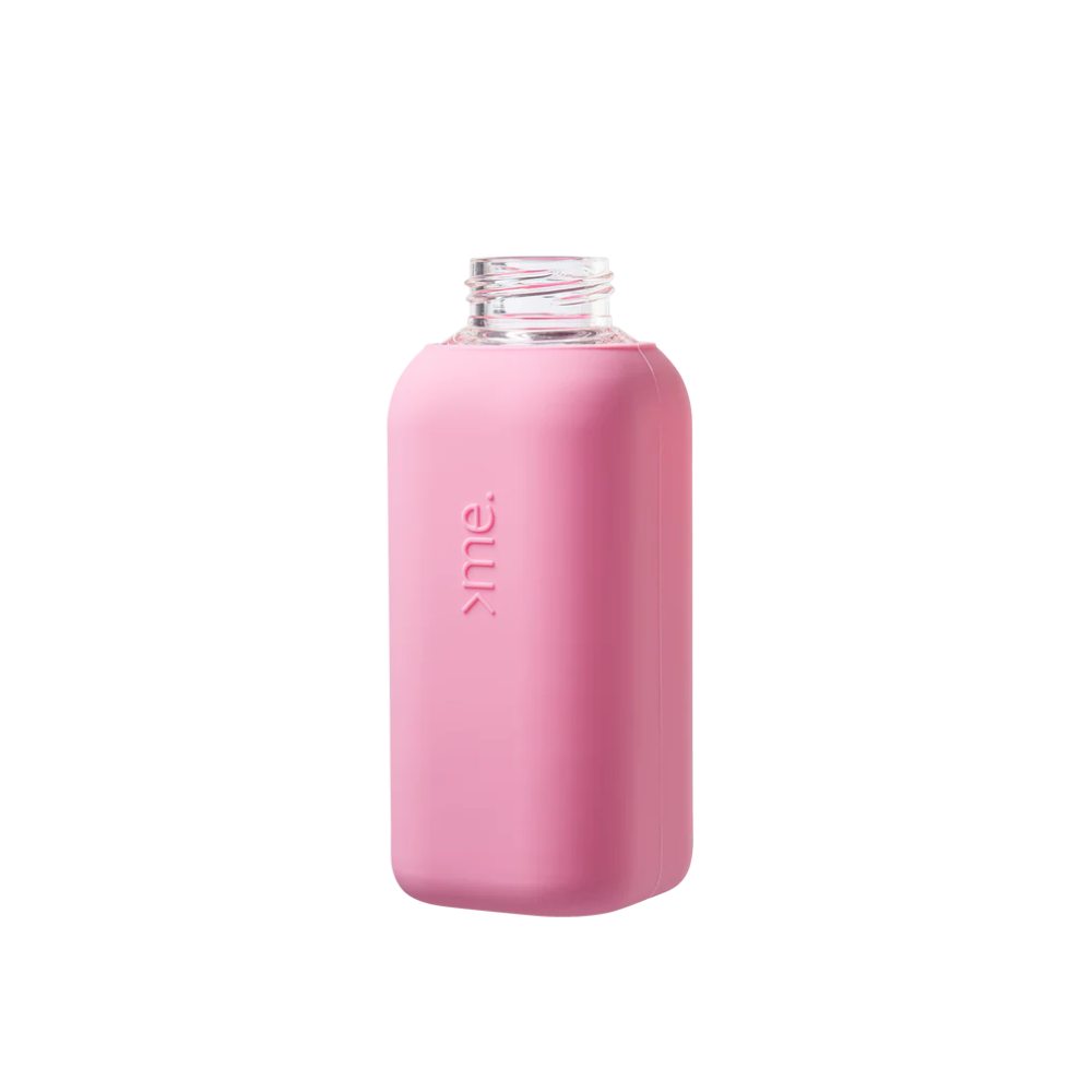 Squireme Y1 Glass Bottle with Silicone Sleeve 600ml (Powder Pink)