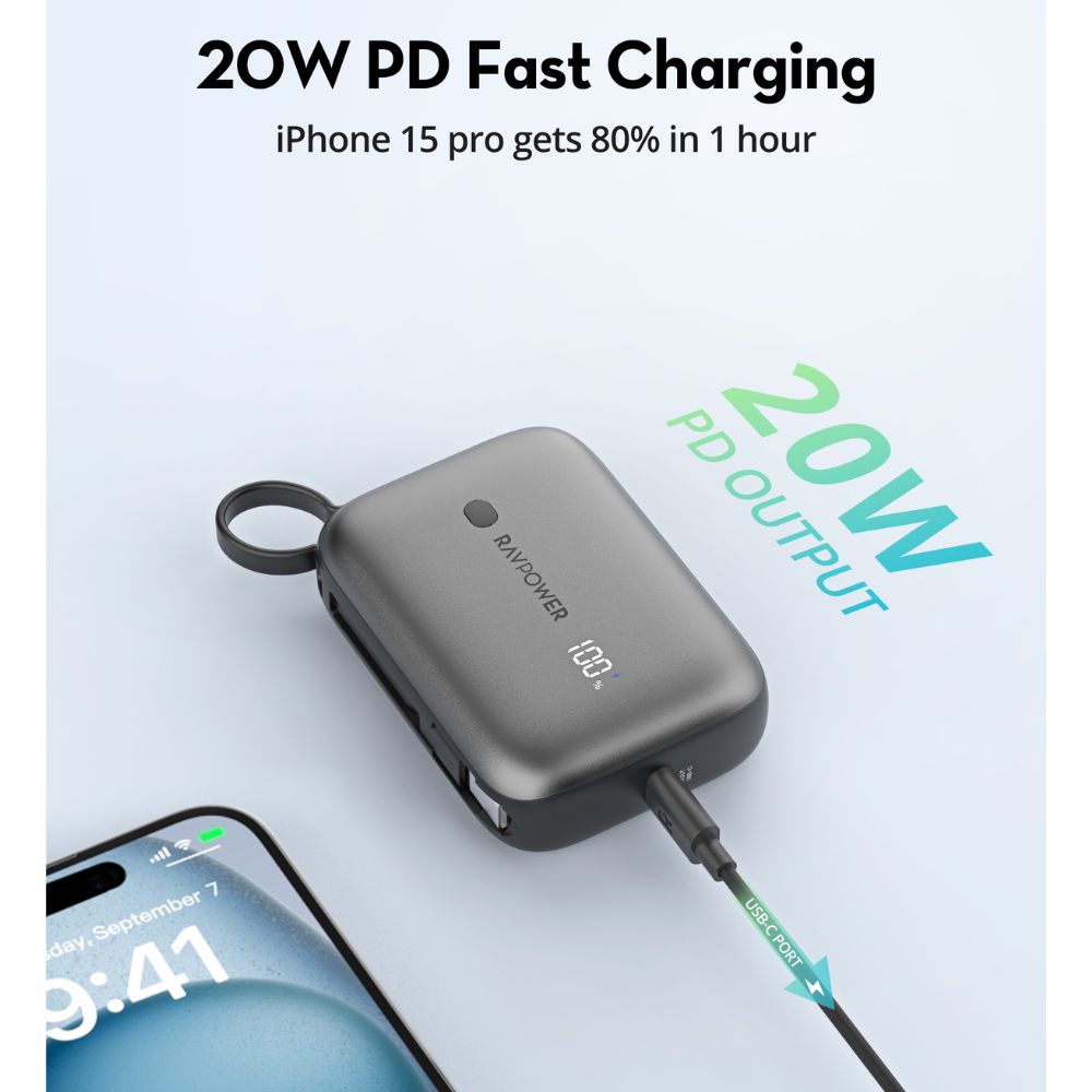 RAVPower PD20W 10000mAh 3-Port Power Bank