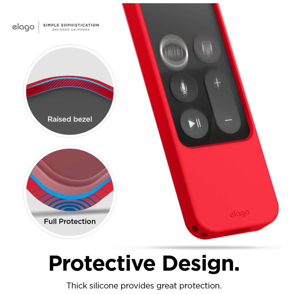 Elago R4 Retro Case for Apple TV Siri Remote with Lanyard (Red)