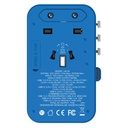 Momax 1-World+ 70W GaN 3-Port w /Built-in USB-C Cable + AC Travel Adaptor (Blue)