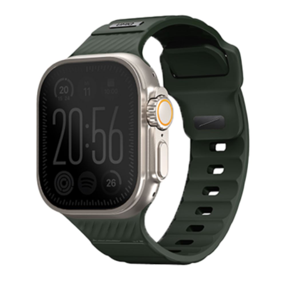 UNIQ STRIDE FKM RUBBER APPLE WATCH STRAP 49/45/44/42MM - MOSS GREEN (GREEN)