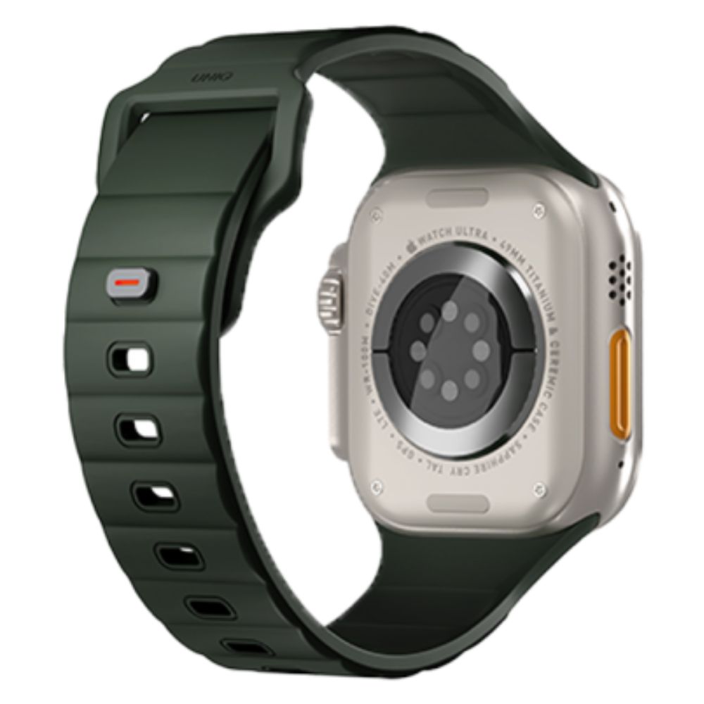 UNIQ STRIDE FKM RUBBER APPLE WATCH STRAP 49/45/44/42MM - MOSS GREEN (GREEN)