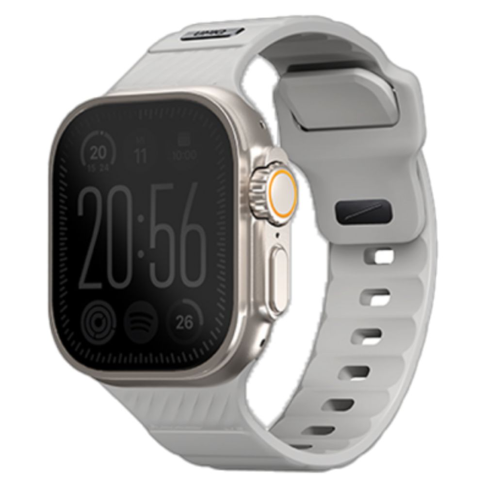 UNIQ STRIDE FKM RUBBER APPLE WATCH STRAP 49/45/44/42MM - CHALK GREY (GREY)