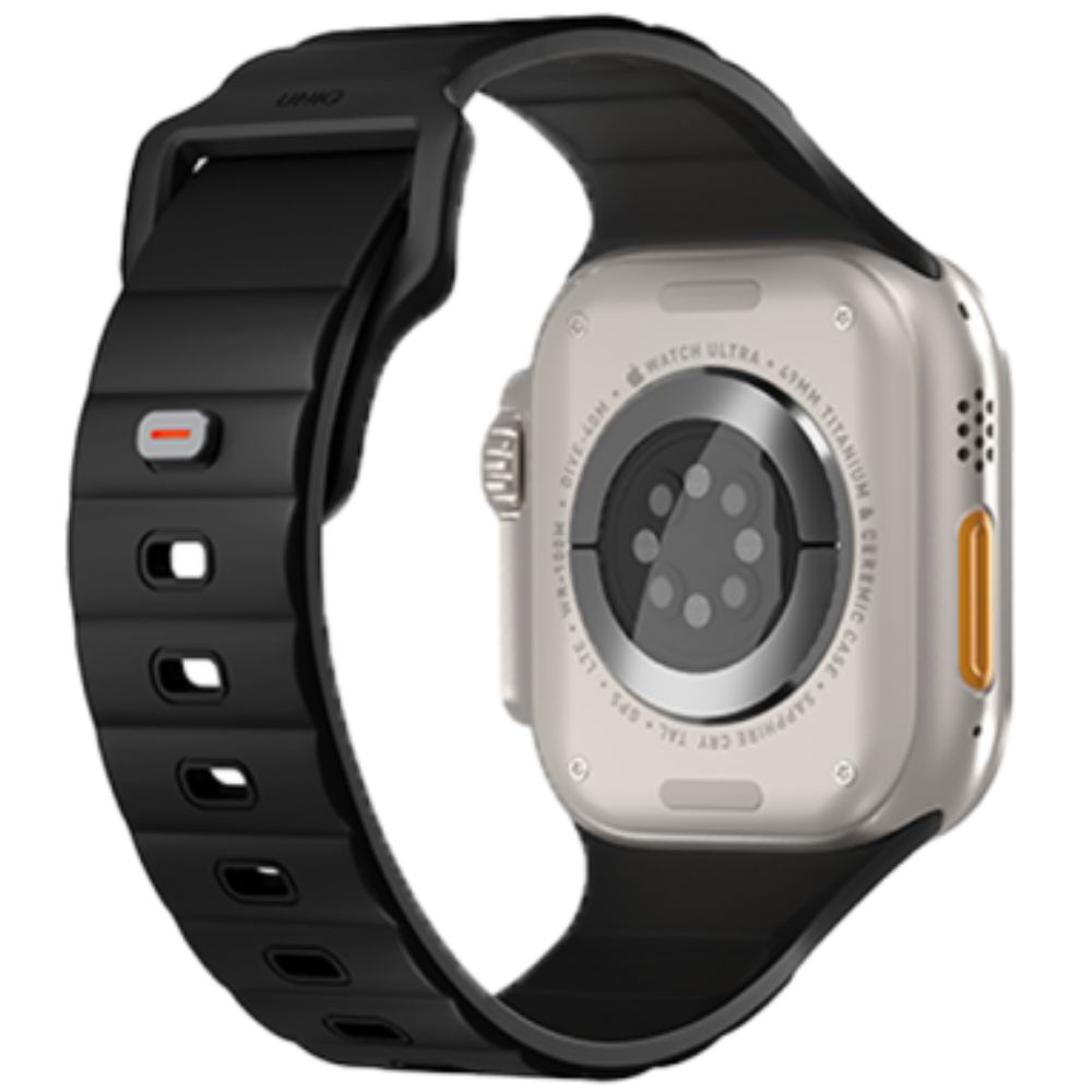UNIQ STRIDE FKM RUBBER APPLE WATCH STRAP 49/45/44/42MM - MIDNIGHT BLACK (MIDNIGHT BLACK)