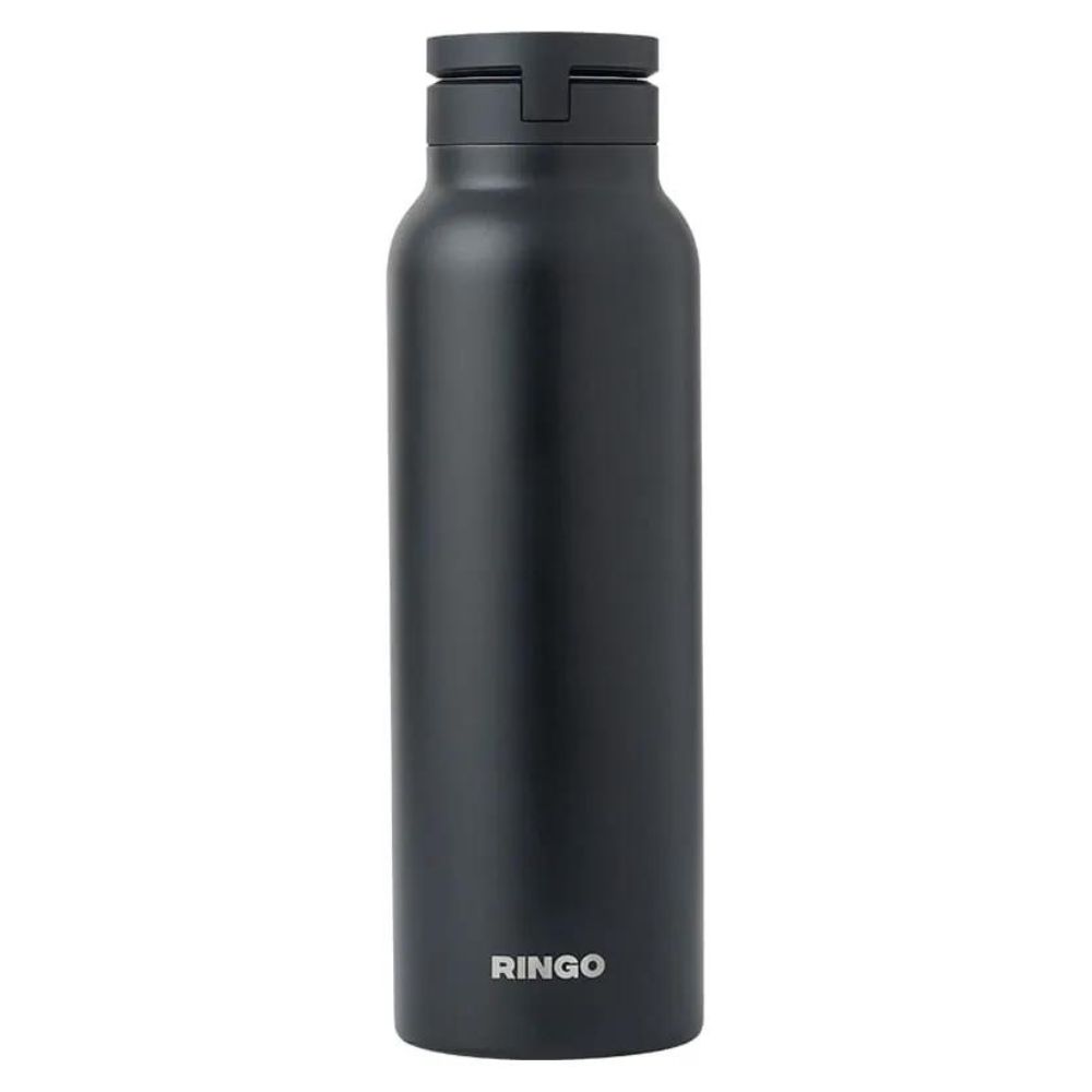 RINGO WATER BOTTLE - 32 OZ - SCREW LID / BOOSTER RING (BLACK)