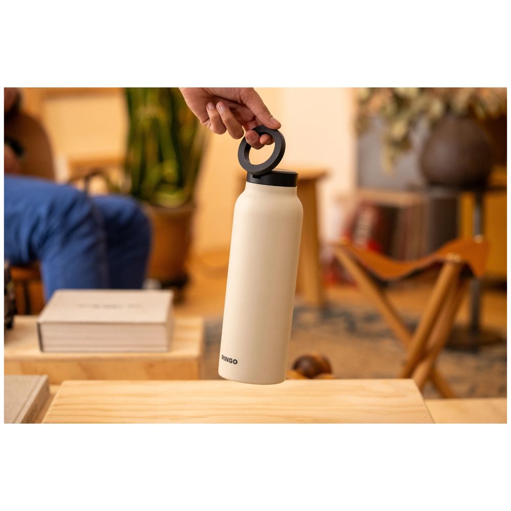 RINGO WATER BOTTLE - 32 OZ - SCREW LID / BOOSTER RING (IVORY)