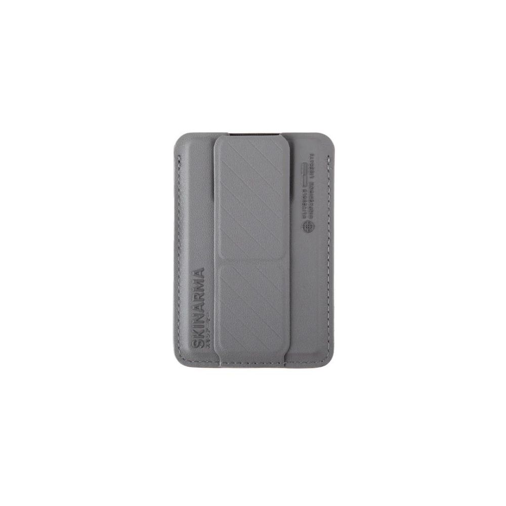 SkinArma Kado Magnetic Cardholder with Grip-Stand (Grey)