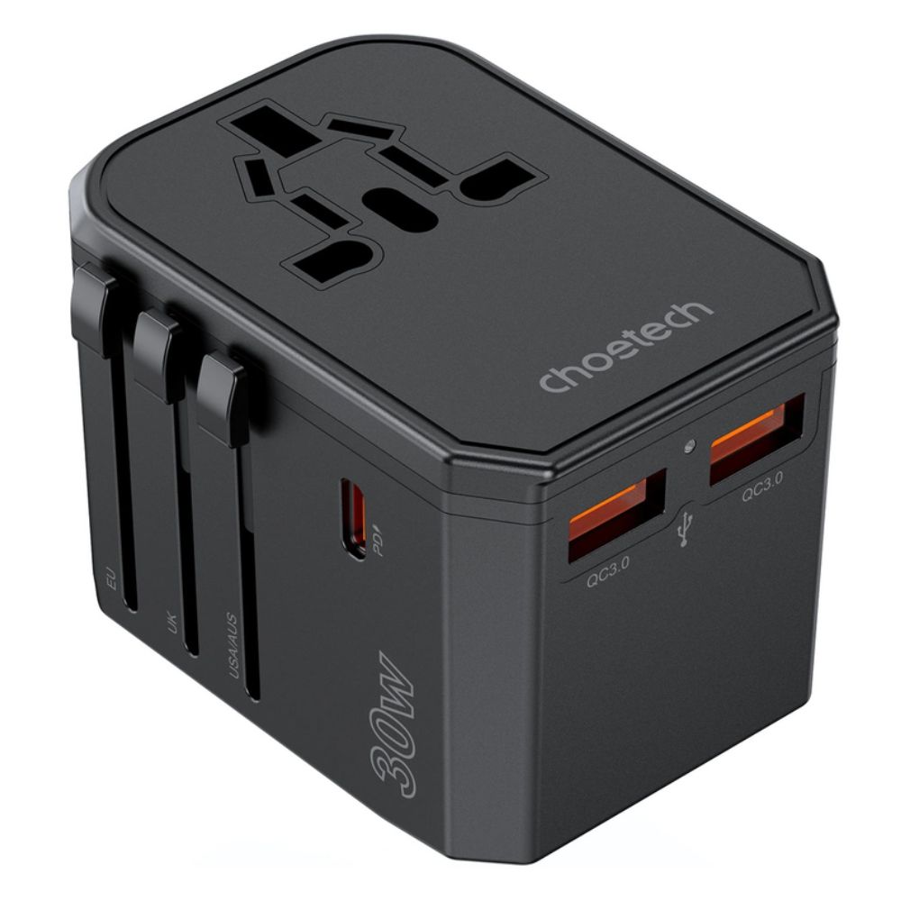 Choetech PD30W C+2A Travel Wall Adapter (Black)