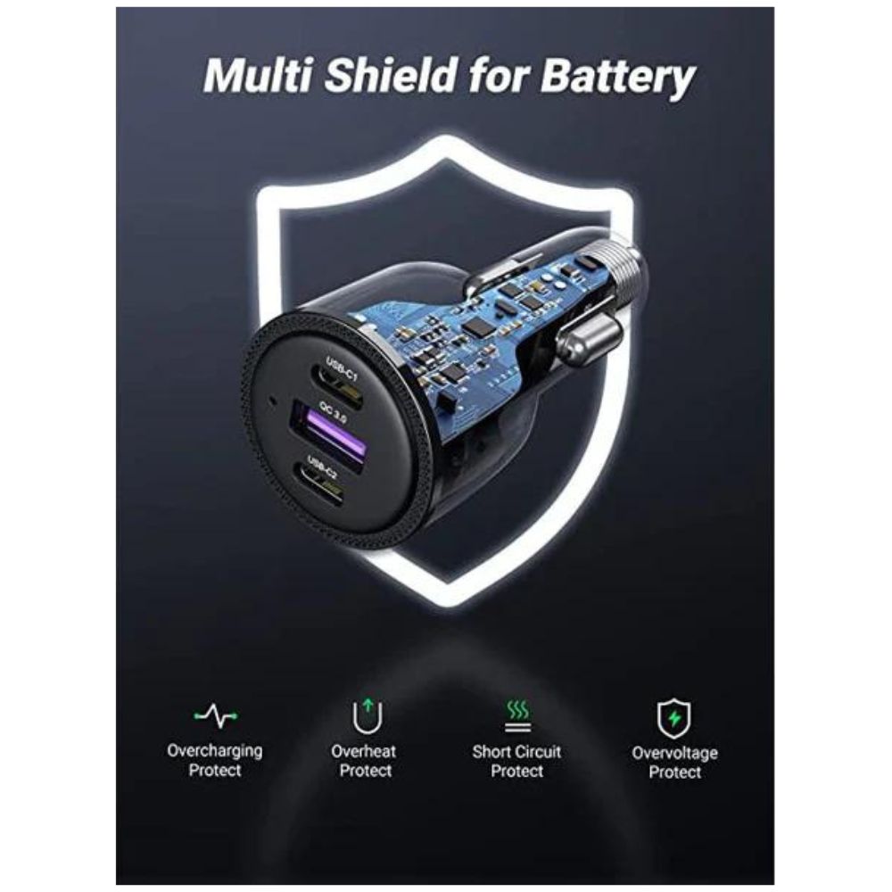 RAVPower 3-Port Car Charger 100w (Gray)