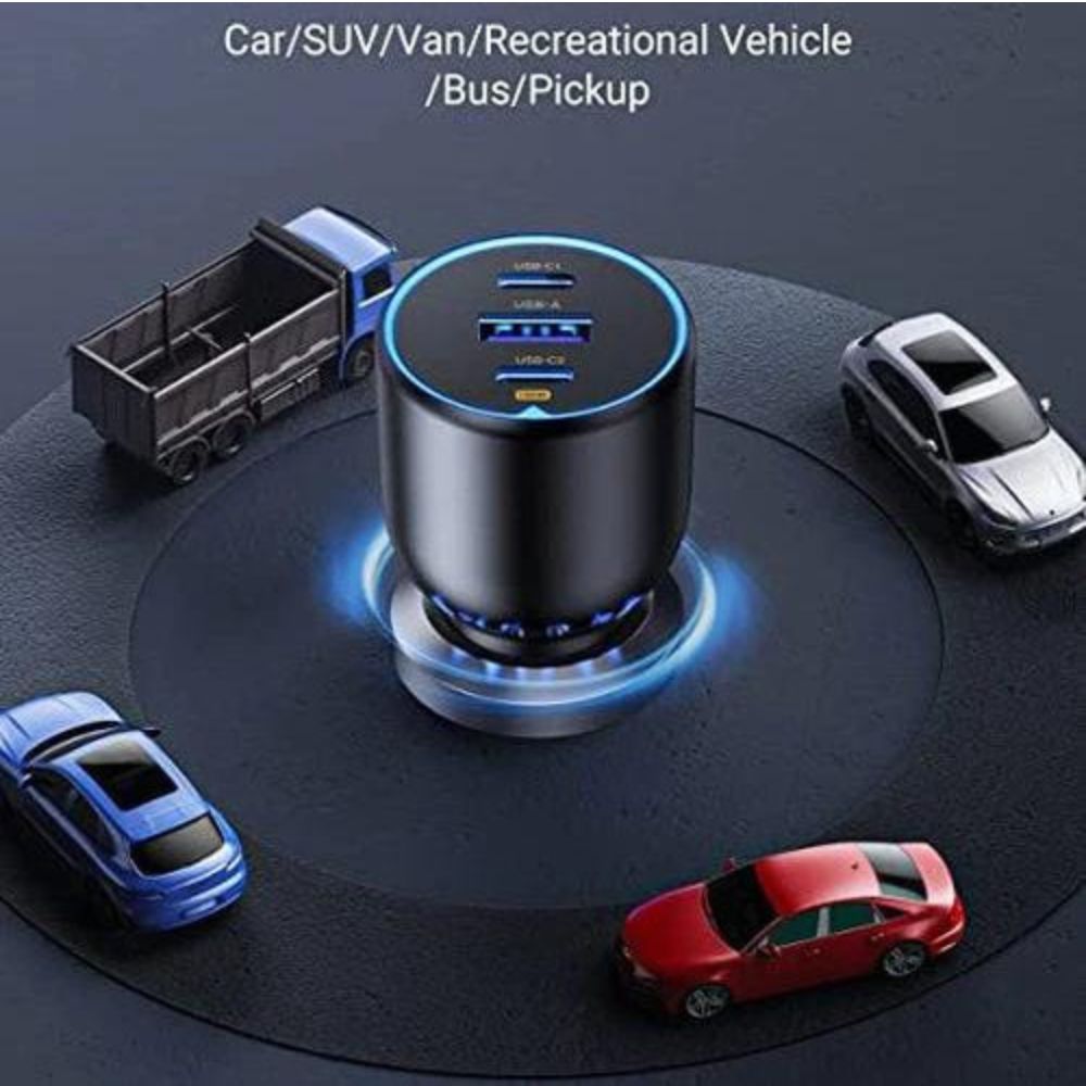 RAVPower 3-Port Car Charger 100w (Gray)