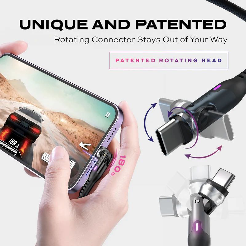 Statik PowerPivot Pro 100w Nylon Braided USB-C to C Cable 90CM (Black)