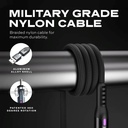 Statik PowerPivot Pro 100w Nylon Braided USB-C to C Cable 1.8M (Black)