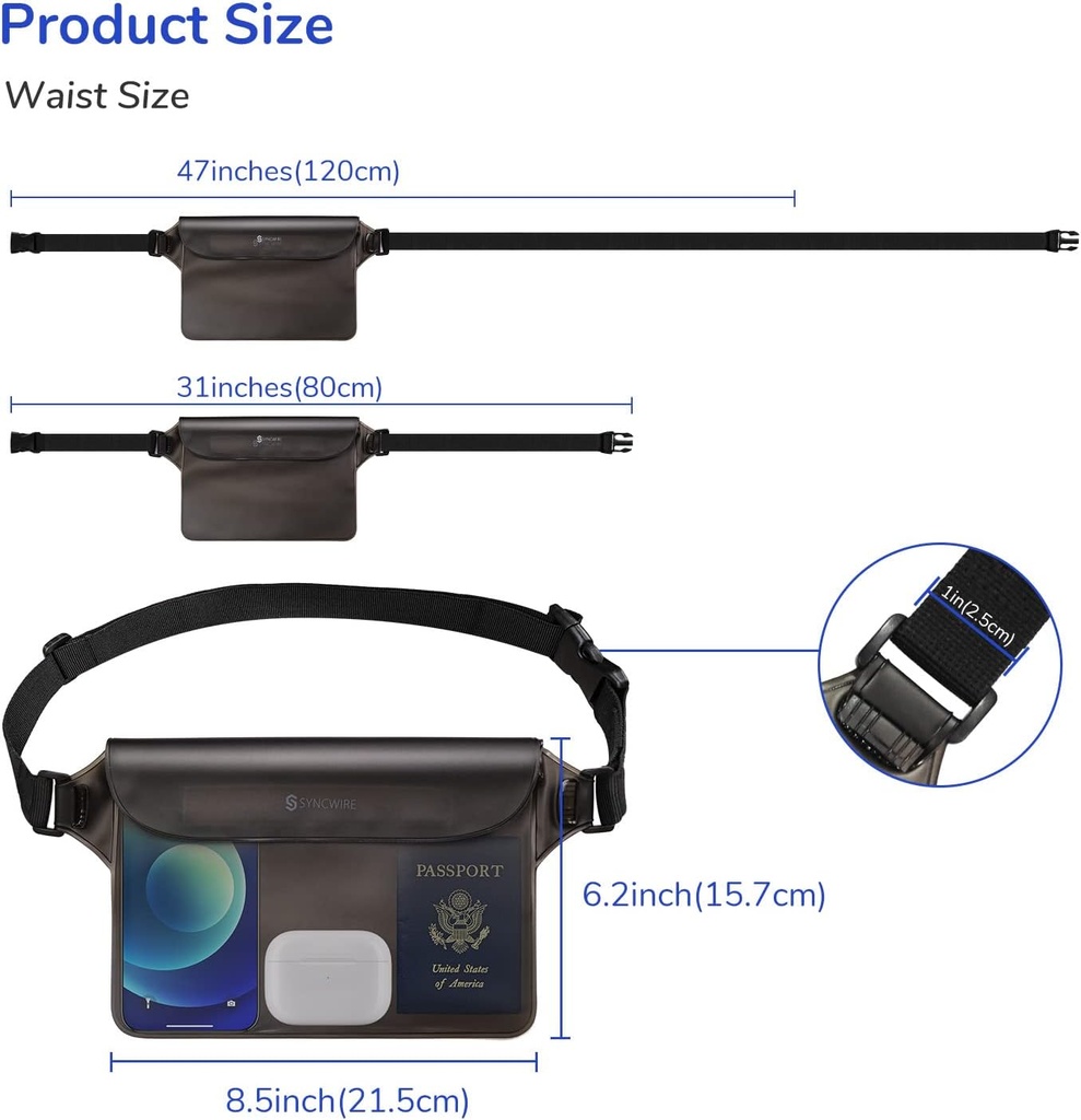 Syncwire IPX8 Waterproof Pouch with Waist Strap