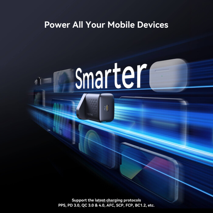 Voltme 30W Fast Charging Kit Revo 30W GaN + USB C TO C 1M Rugg 3A 60W Cable Kit