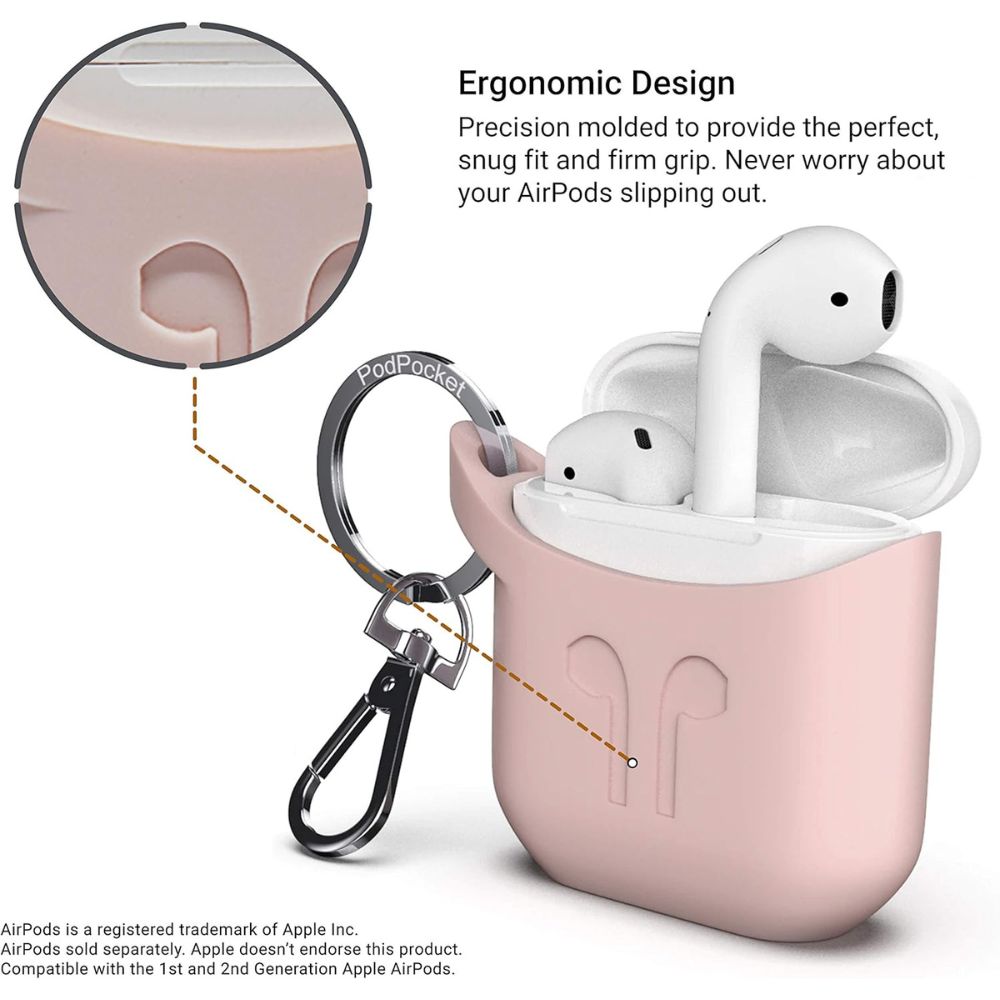PodPocket Case for Apple Airpods 2 (Pink)