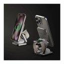 Momax Q2.Mag Go Qi2 3-in1 Magnetic Wireless Charging Stand (Titanum)