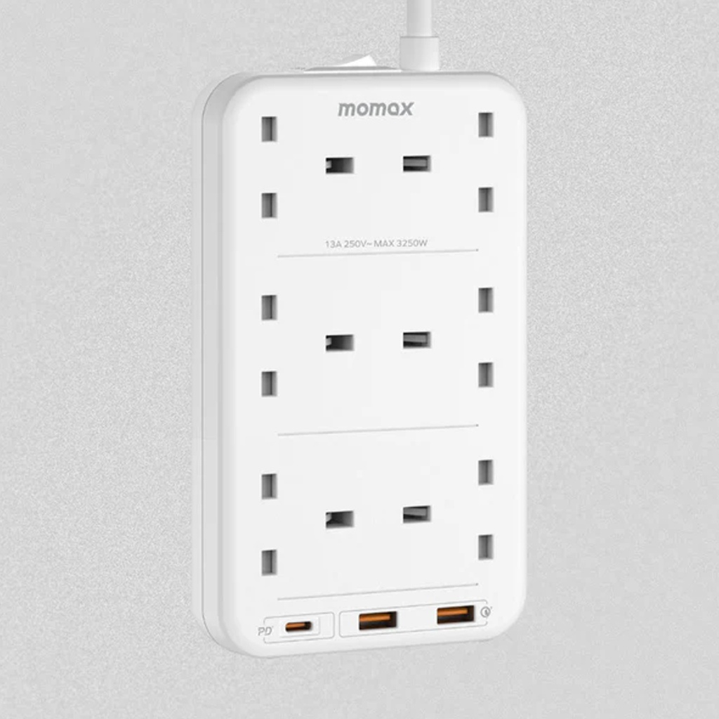 Momax ONEPLUG 
6-Outlet Cube Extension Socket With USB