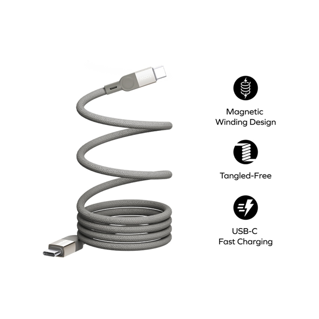 Momax Mag Link USB-C to USB-C 100W USB2.0 Magnetic cable 1m (Titanium)