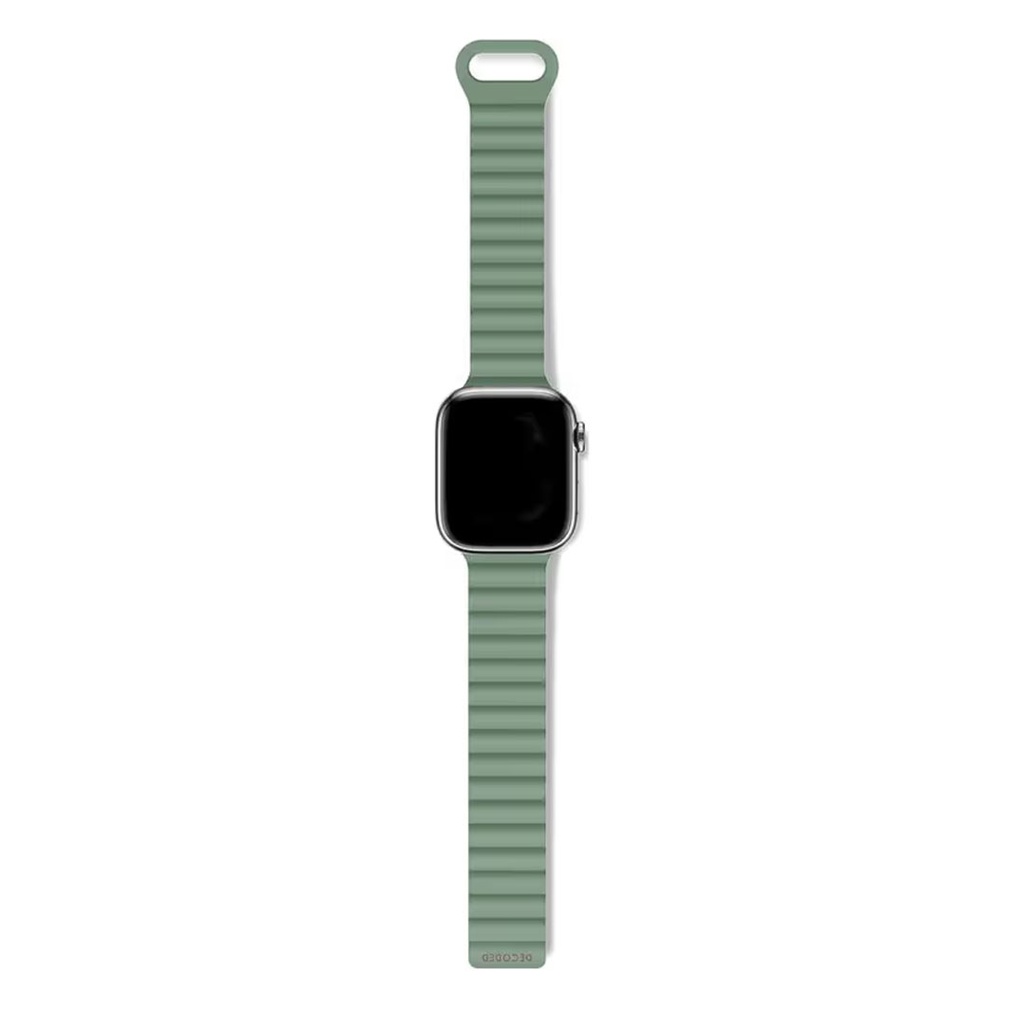  Decoded Silicone Magnet Traction Loop Strap Lite for AppleWatch 45/44/42mm (Sage Leaf Green)