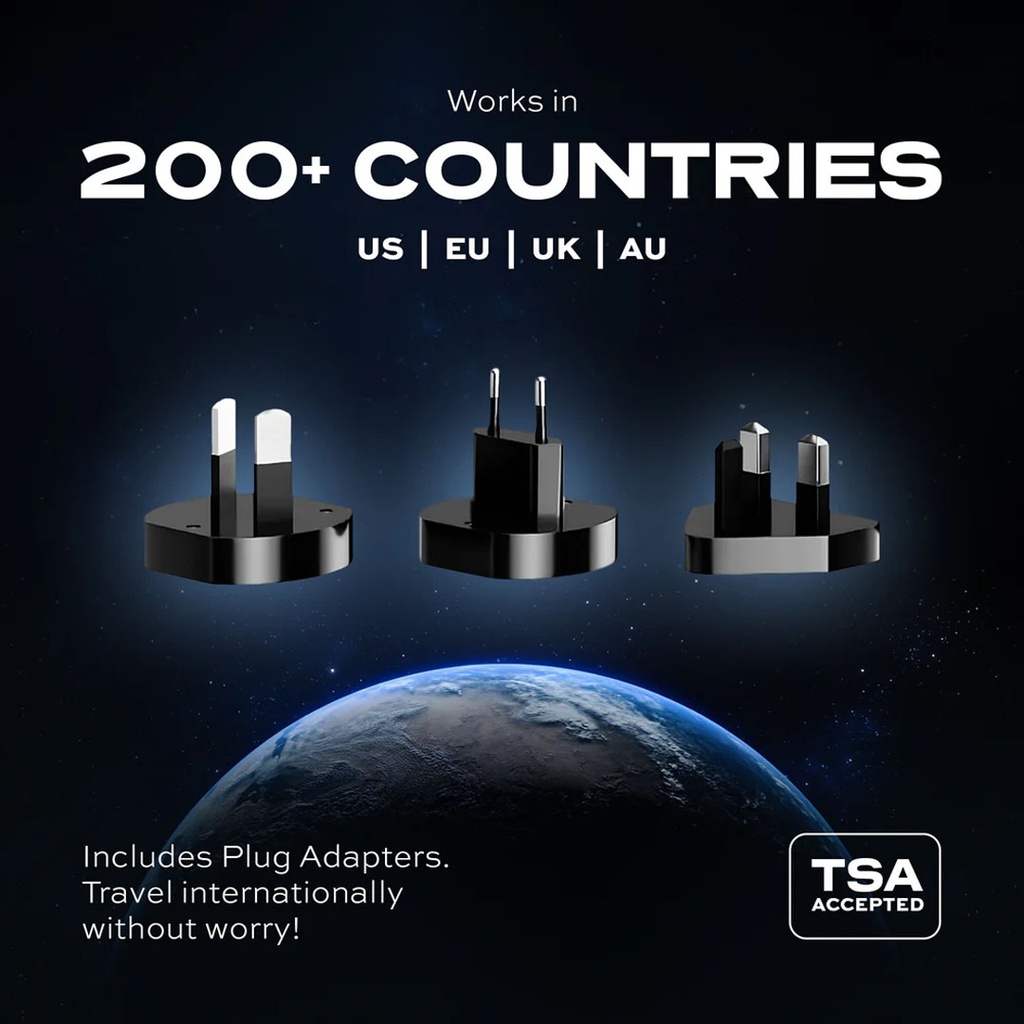 Statik SmartCharge 5-in-1 Travel Charger Power Bank 10000mAh (Black)