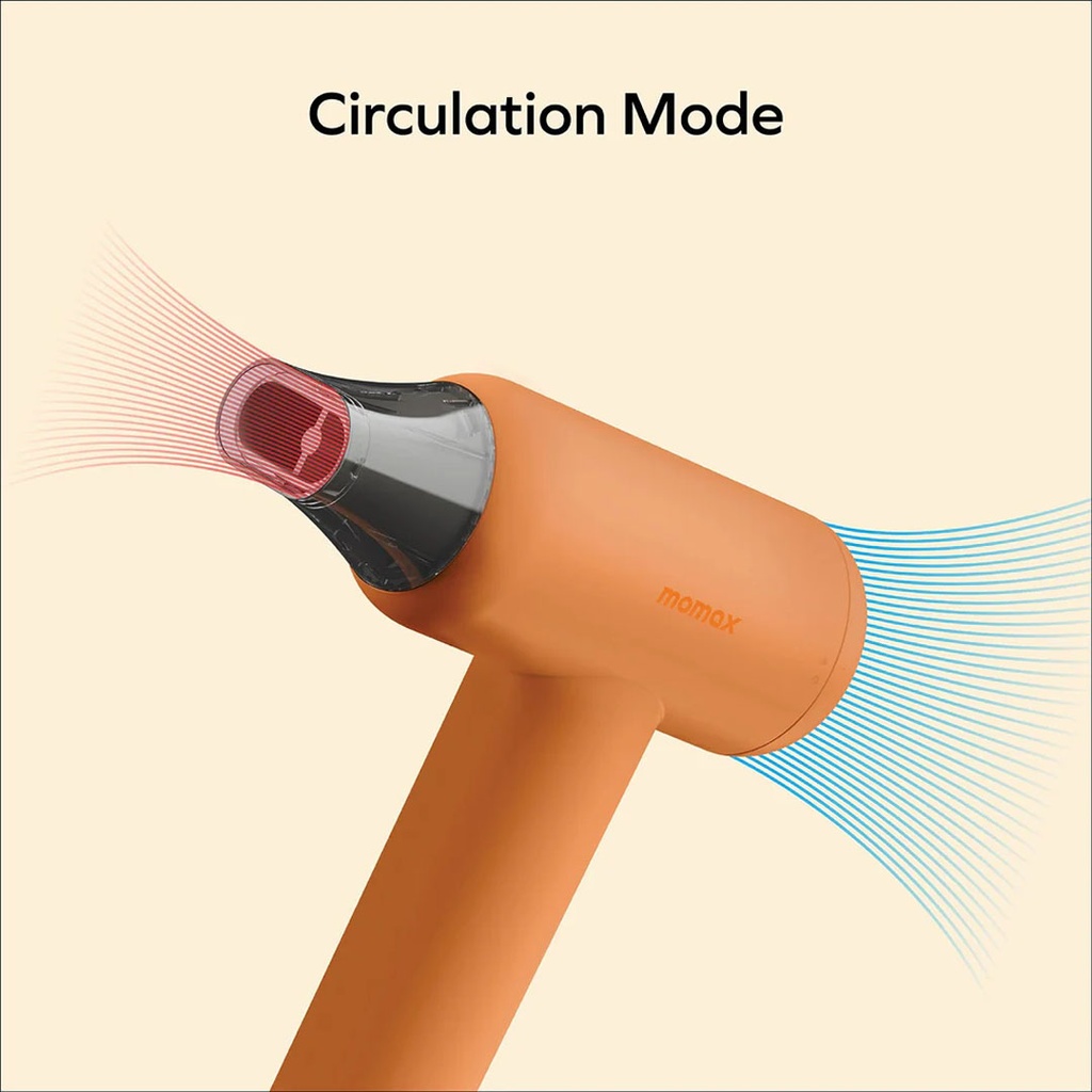 Momax 1-Care Hair Mini Ultra Speed Ion Hair Dryer (UK) (Orange)