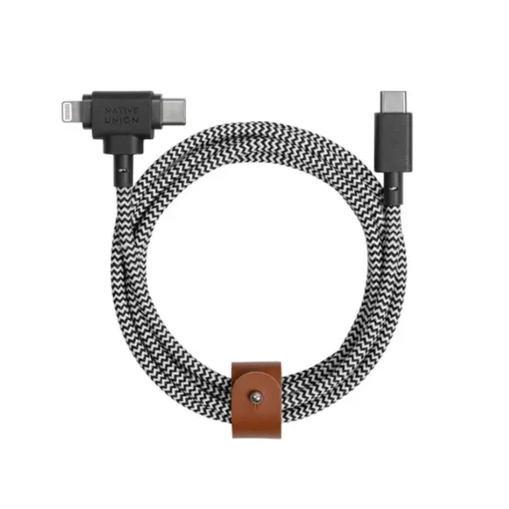 Native Union Belt Cable Duo Type C-C-Lightning 1.8m (Zebra)