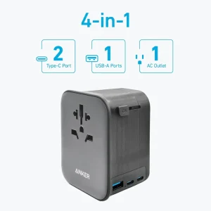 Anker Nano Travel Adapter (4-in-1, 65W) (Black)