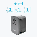 Anker Nano Travel Adapter (4-in-1, 65W) (Black)