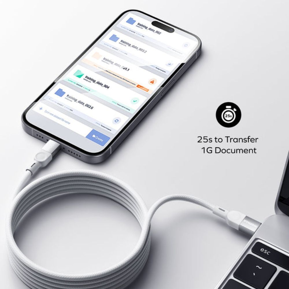 Momax Mag.link USB-C to C & Lightning Magnetic Cable 1m (Black)