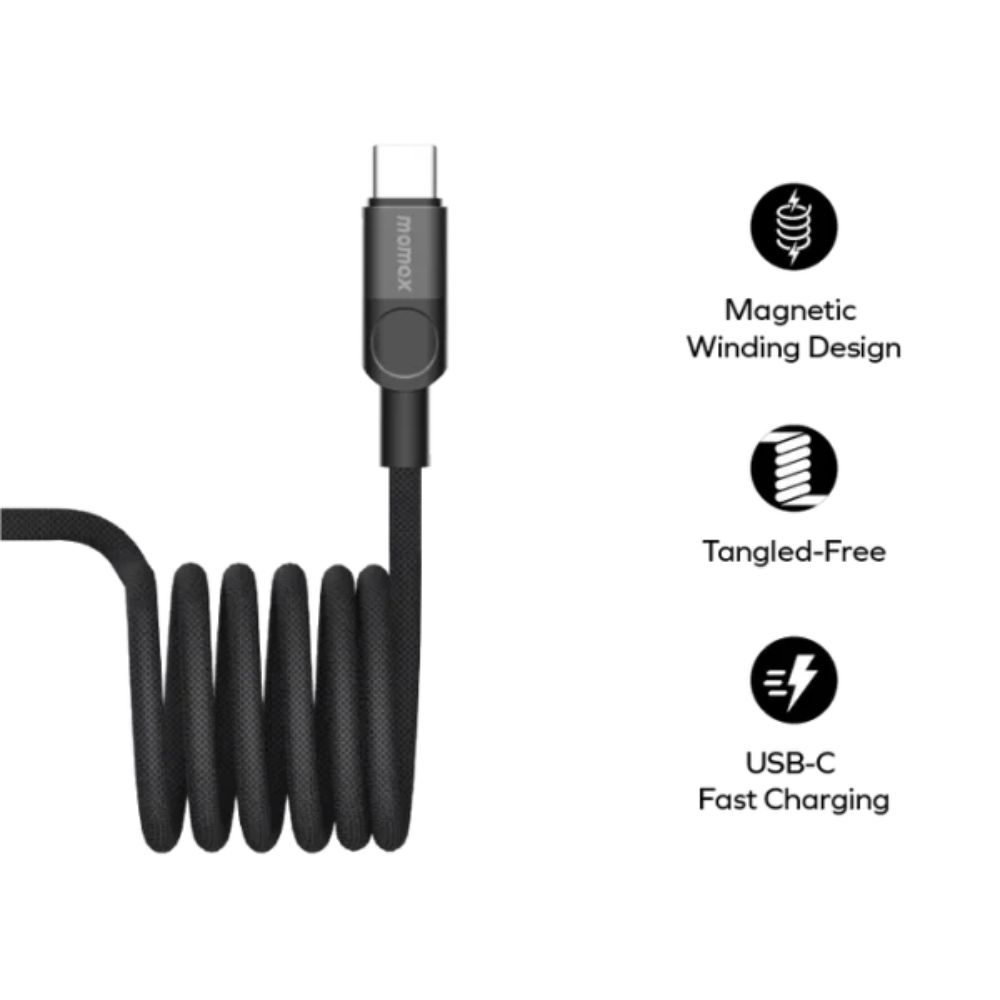 Momax Mag.Link 240W USB-C to USB-C Magnetic Cable 2m (Black)
