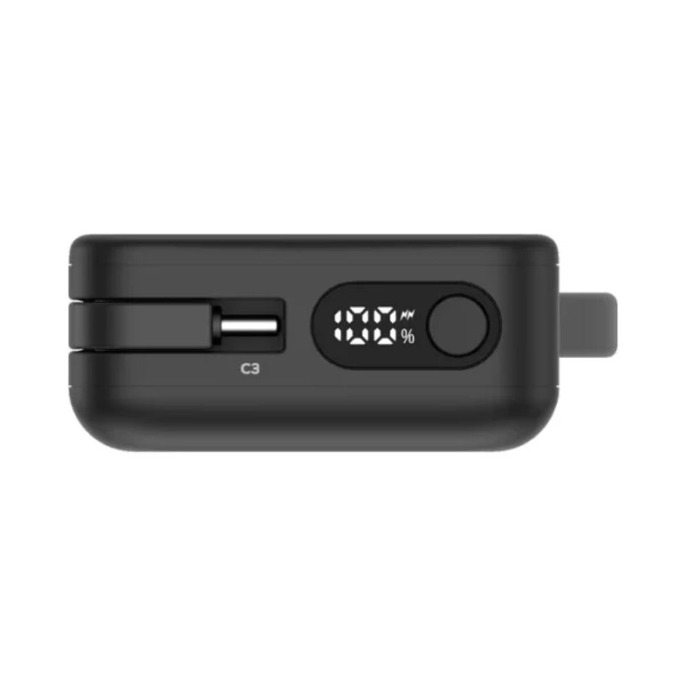 Momax 1-Power Vital+ 10000mAh Battery Pack with Dual Built-in USB-C Cable (Black)