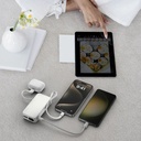 Momax 1-Power Vital+ 10000mAh Battery Pack with Built-in USB-C and Lightning Cable (White)