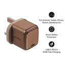 Momax 1-Charge 1-Port GaN 65W charger (UK) (Desert Titanium)